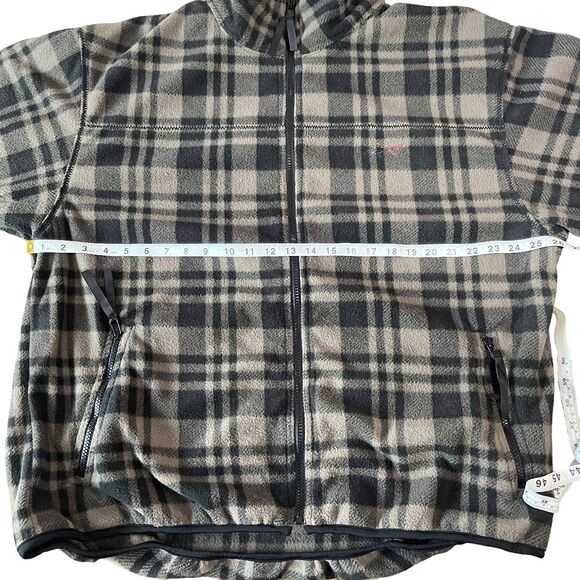 Greg‎ Norman Jacket Mens Large Full Zip Long Sleeve Mock Neck Fleece Plaid Gray - Picture 6 of 7